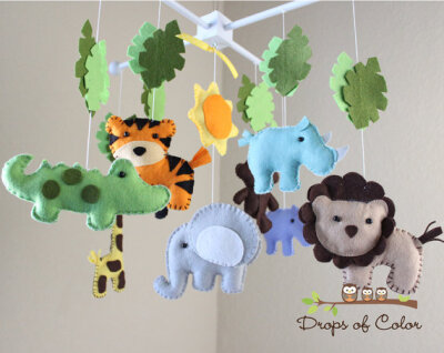 Baby Crib Mobile - Baby Mobile - Nursery Jungle Crib Mobile