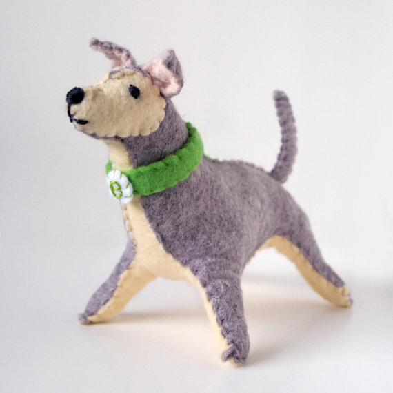 husky dog plush. hand stitched and made-to-order.