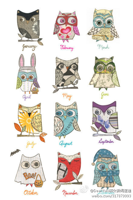 owl【owl city】猫头鹰主题日历设计，来源:My Owl Barn