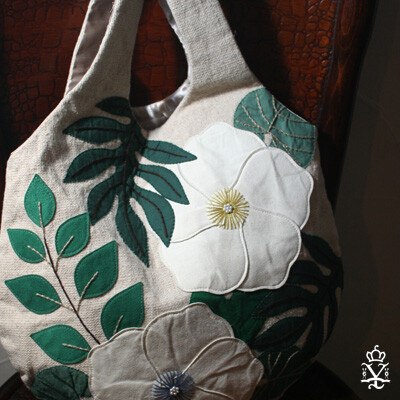 leaf applique bag 裏面