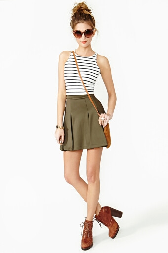 On The Outs Skirt - Olive