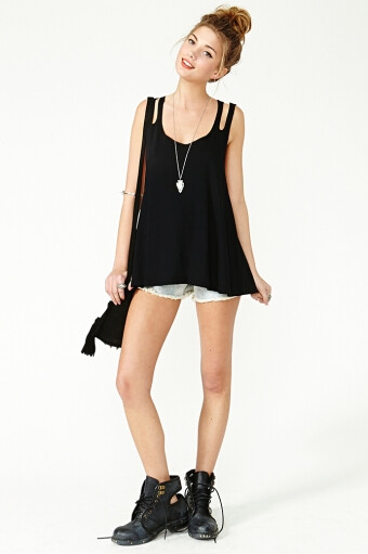 Woven Ways Tank - Black