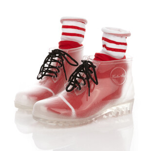 果冻鞋半透明水晶厚底马丁靴雨鞋雨靴女日本流行水鞋