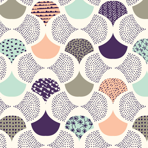 Scalloped Edge | Ivory :: Koi by Rashida Coleman-Hale for Cloud9 Fabrics