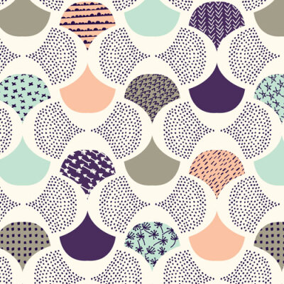 Scalloped Edge | Ivory :: Koi by Rashida Coleman-Hale for Cloud9 Fabrics