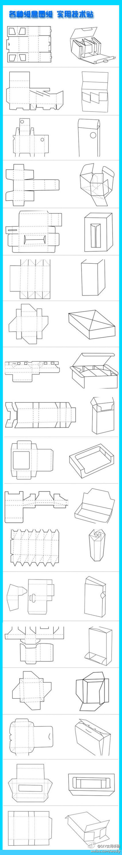 各种纸盒图纸 实用技术贴