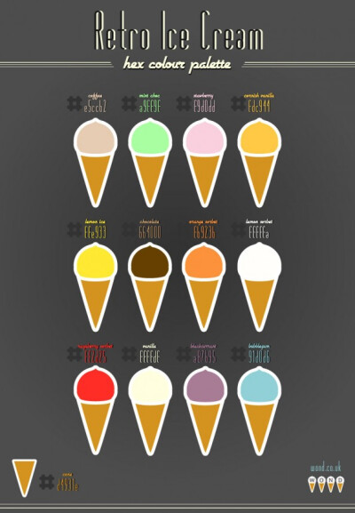 Retro Ice Cream Colour Palette Infographic