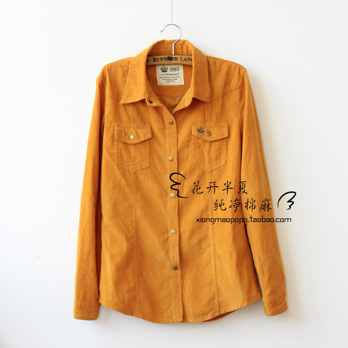 无事常相见 森林系 复古高品灯芯绒长袖收腰衬衫: http://item.taobao.com/item.htm?spm=a1z10.1.w18103502800.11.h45S4k&id=19175099525