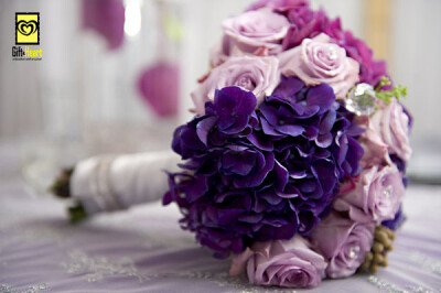 紫玫瑰+紫绣球