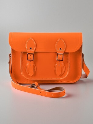 英国代购 Cambridge Satchel 11寸 荧光橙色剑桥包(国内现货)