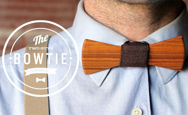 Two Guys Bow Ties3 Bill Wooden Bow Tie by Two Guys Bow Ties