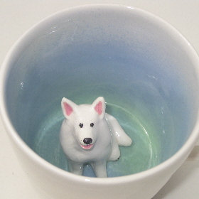 White German Shepherd Surprise Mug