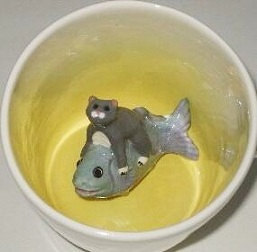 Cat Riding Fish Surprise Mug