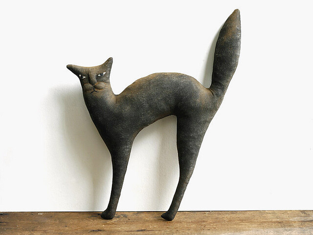 Handmade Primitive Halloween Cat