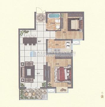 水岸东方户型图 2室2厅1卫