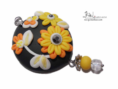 九月菊挂坠儿_软陶树脂粘土