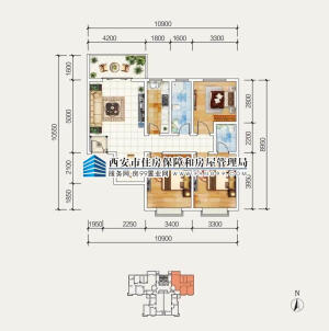 西溪里户型图 2室2厅2卫