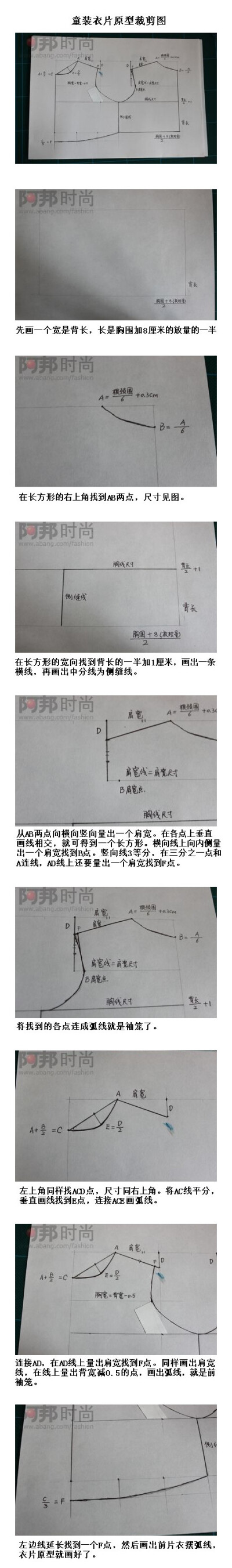 童装衣片原型裁剪图