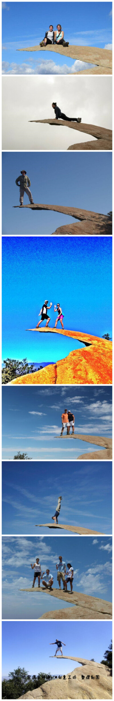 这块被称为“薯片岩石（Potato Chip Rock）”的神奇石头位于智力首都圣地亚哥，看似一个人站在上面轻轻跺一脚就会断裂，但实际上它的承重力大的惊人，即使是十几个人站在上面也没问题。这块不可思议的岩石每天都能吸…