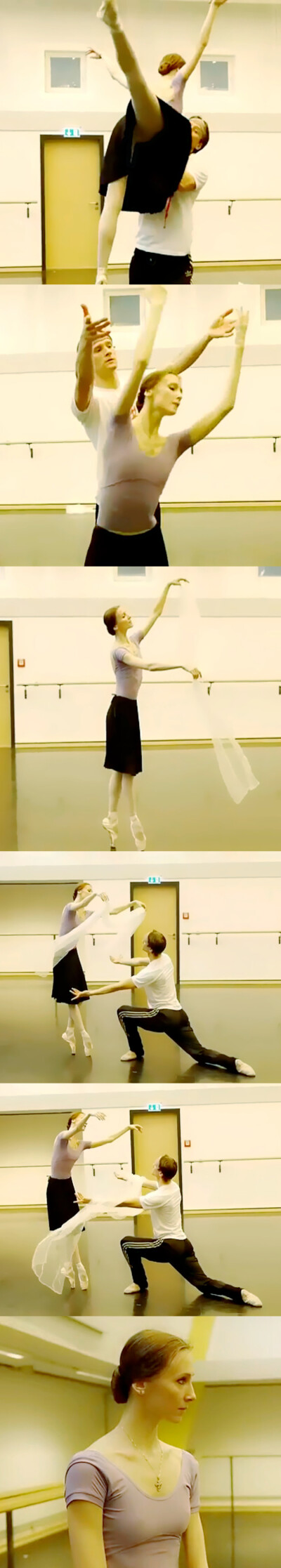 这是Zakharova在柏林和马拉霍夫 Berlin Staatsballet's (Berlin State Ballet) 排练舞姬的剪裁图片。