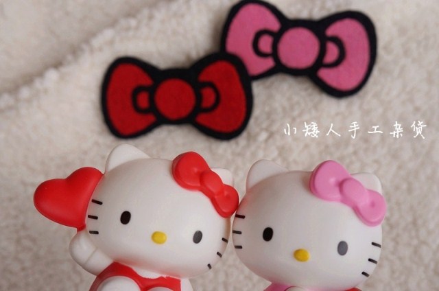 【Small】手工品 * hellokitty 蝴蝶结.不织布 发夹 发饰 鱼嘴夹