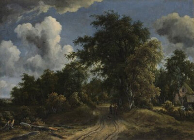 林间小路 梅因德尔特•霍贝玛（荷兰，1638–1709） 布面油画，94.6x129.5厘米，约1670年 Meyndert Hobbema (Dutch, 1638–1709) Woodland Road ca. 1670 Oil on canvas 94.6 x 129.5 cm Bequest of Mary Stillman Ha…