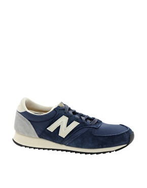 Image 1 of New Balance 420 Navy Suede Trainers