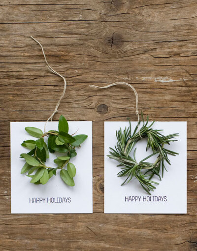 diy mini wreath holiday cards B162