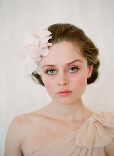 Blush bridal hair flowers, silk - Blush cluster head piece - Style 125 - Made to Order