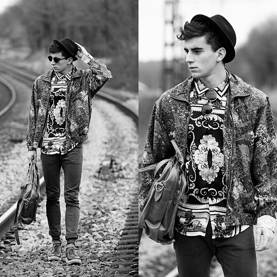 Baroque Shirt, Zerouv Retro/Vintage Sunglasses, Modekungen Bag