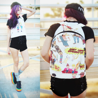 O Mighty Beavis And Butthead Raglan, Unif Corset Shorts, Irl Ldn Nope Snapback, O Mighty Beavis And Butthead Backpack, Y.R.U. Rainbow Creepers, Topshop Geek Sockshttp://miss-sarah.taobao.com/