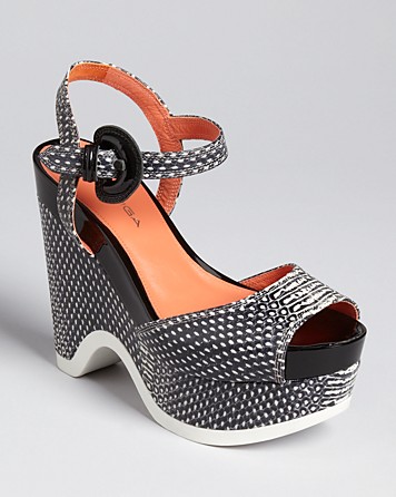 Via Spiga Peep Toe Platform Wedge Sandals - Aubrey