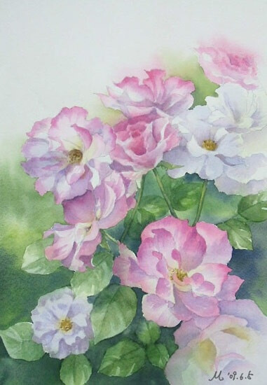 彼岸花。小清新，水彩，手绘，花儿。