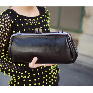 黄后超正复古孔雀蓝手拿包可单肩斜跨春