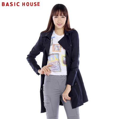 Basic House百家好春装新品女式双排扣收腰显瘦风衣外套HLCA222G ￥480.04