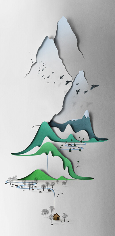 爱沙尼亚艺术家 Eiko Ojala 最剪纸雕塑作品欣赏。简单的线条勾勒，清雅的意境描绘，是不是颇有一点高山流水、笑傲江湖的感觉呢？——www.xinli001.com