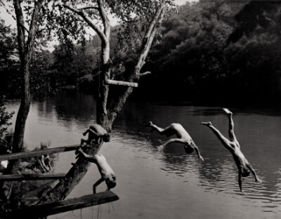 Boys Swimming on the Patapsco River, Maryland photo by A. Aubrey Bodine, 1933