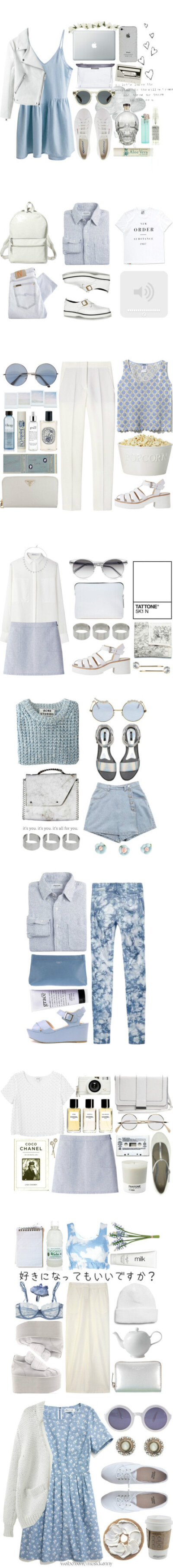 欧美系, Blue & White , 天空的颜色 . from polyvore