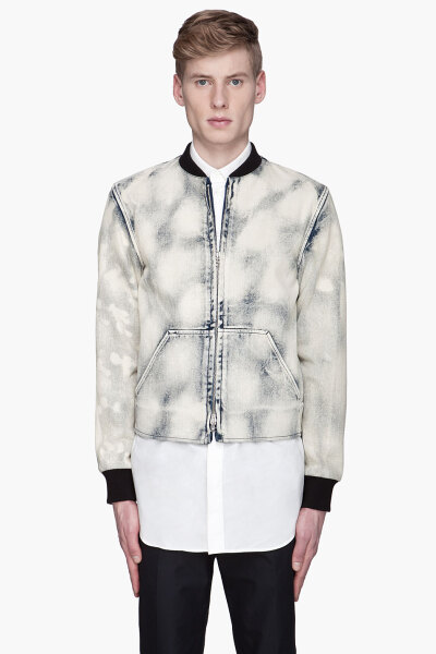 3.1 PHILLIP LIM Bleached blue denim shirt tail jacket