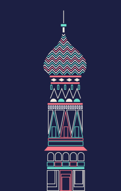阿根廷设计师Verónica做了一组城市海报，以各色的细线和小色块做了莫斯科，巴黎，伦敦三个城市的海报。
