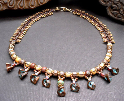 Collar of the Ancients - OOAK Bead Woven Necklace by Michelle Bush