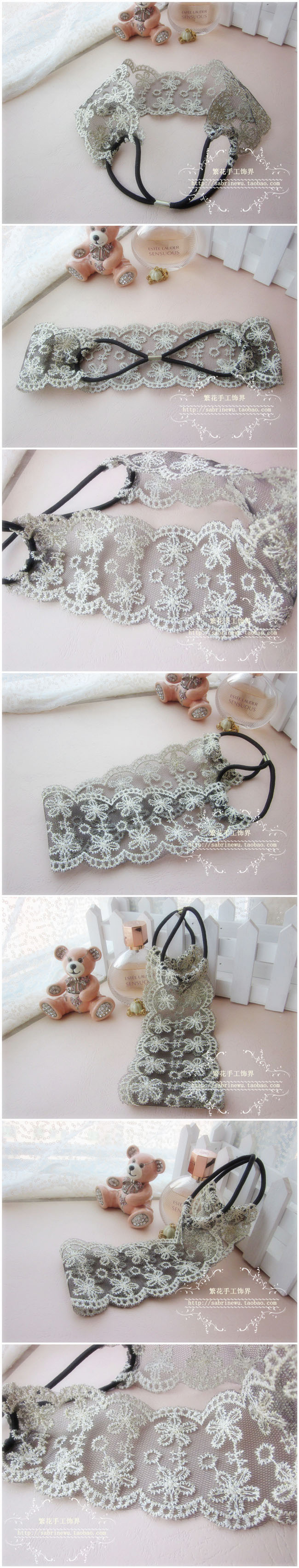 宽边蕾丝发带 发饰