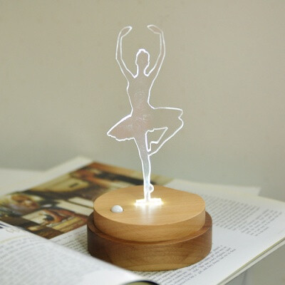 Asaroom韩国台灯韩式创意芭蕾舞感应声控床头灯std