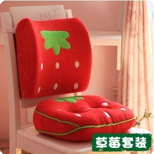 日本MG白领必备!可爱红草莓办公室靠垫靠腰垫靠枕颈腰臀件套
