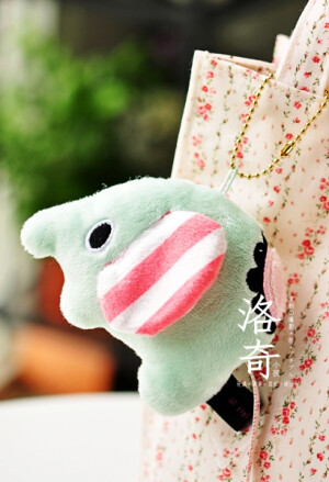 特！日和风格薄荷绿の小清新小象大象毛绒卷尺包包挂件创意