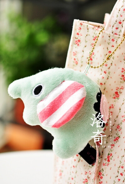 特！日和风格薄荷绿の小清新小象大象毛绒卷尺包包挂件创意