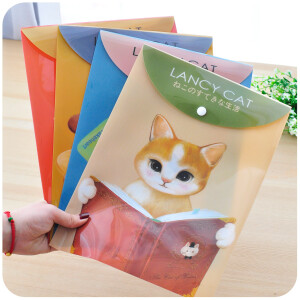 默默爱♥小清新可爱文具A直式文件夹可爱猫咪LANCYCAT文件袋