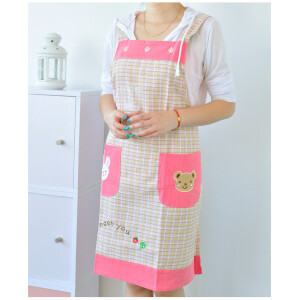 默默爱♥卡通动物小兔子家居服女围裙韩版可爱绣花纯棉无袖围裙