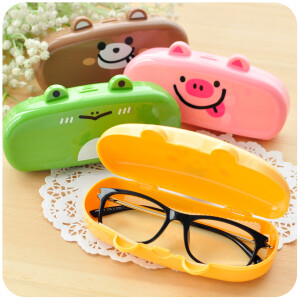 默默爱♥韩国时尚便携式眼镜盒翻盖可爱卡通眼镜收纳盒多色选