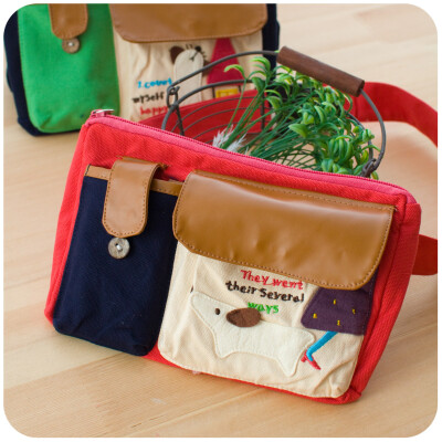 默默爱♥韩版cookietong可爱卡通帆布百搭腰包休闲户外潮包